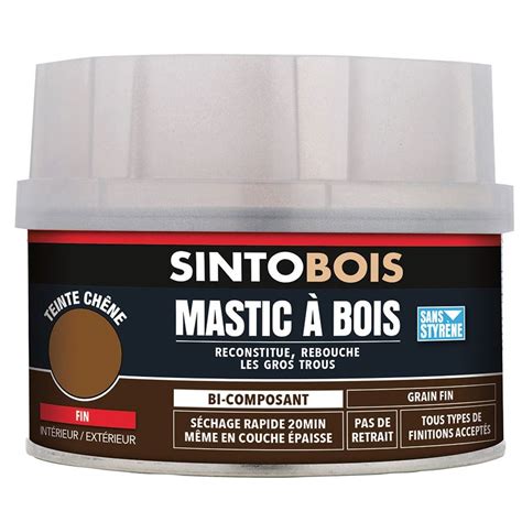 Mastic à Bois Sintobois Fin Chêne 570g Sinto 33801 Leroy Merlin