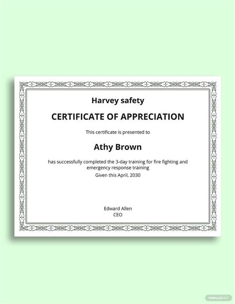 Editable Safety Certificate Templates In Microsoft Word To Download