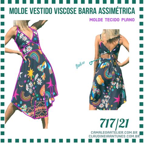 Molde Vestido Viscose Barra Assim Trica Camaleoa Atelier De