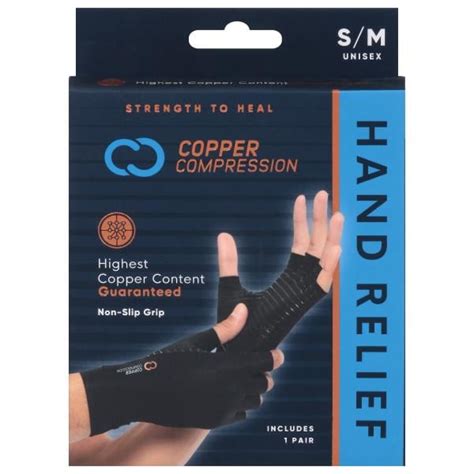 Copper Compression Hand Relief Gloves Unisex Sm Publix Super Markets