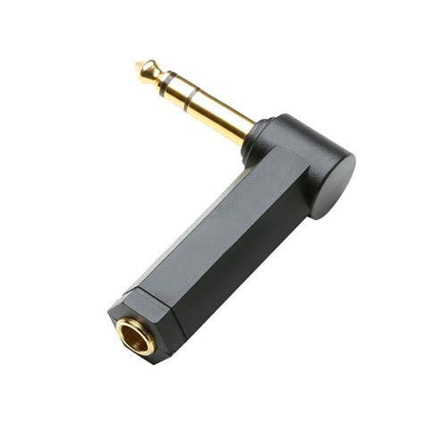 Adaptateur coudé Jack 6 35 stéréo mâle vers Jack 6 35 stéréo femelle