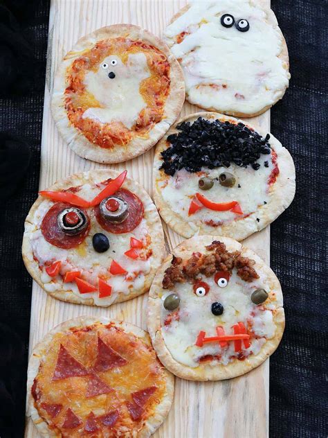 Halloween Pita Pizzas Delicious Table