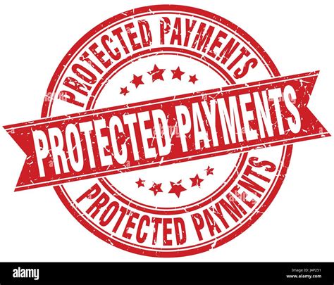 Protected Payments Round Grunge Ribbon Stamp Stock Vector Image Art