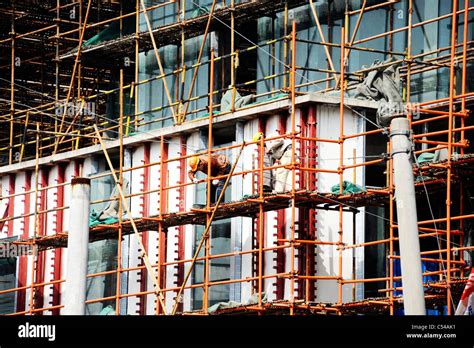 Bamboo Scaffolding Being Used In Shanghai Stock Photo Alamy