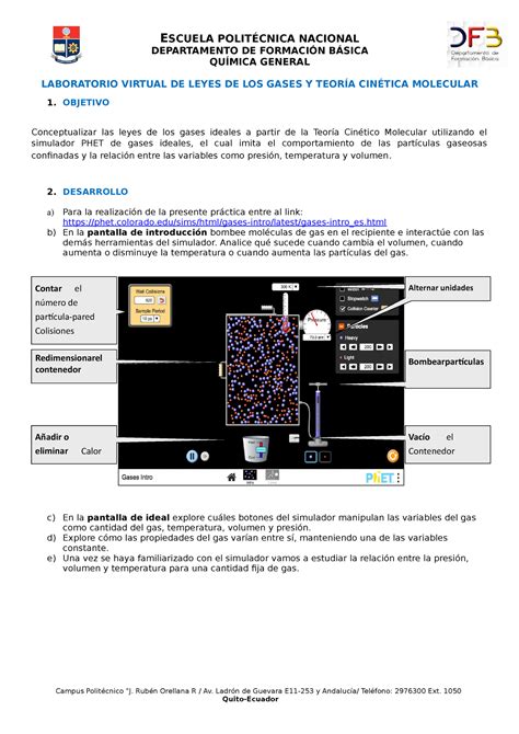 Leyes de los gases Practica Virtual DEPARTAMENTO DE FORMACIÓN BÁSICA