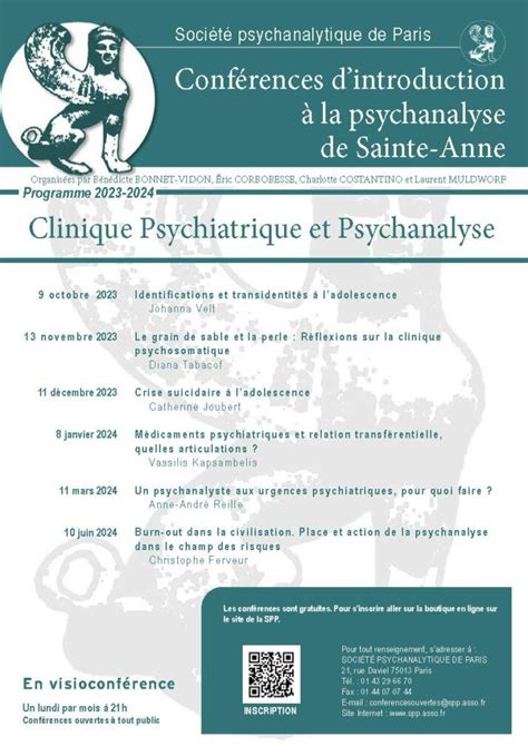 Conférences d introduction à la psychanalyse 2023 2024 Société