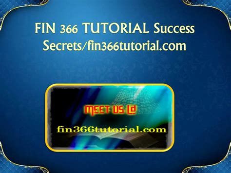 Ppt Fin Tutorial Success Secrets Fin Tutorial Powerpoint