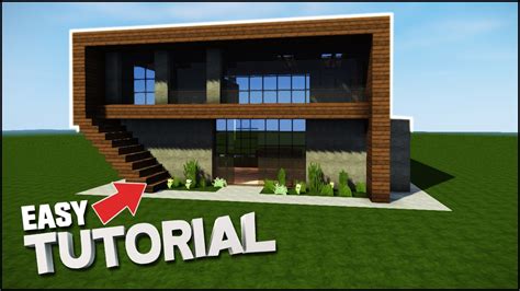 Minecraft House Tutorial Easy Wooden Modern House Best House