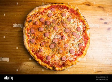 Sausage Pizza Neapolitan Pizza With Tomato Sauce Cheese Pork Sausage Meat Authentic Italian