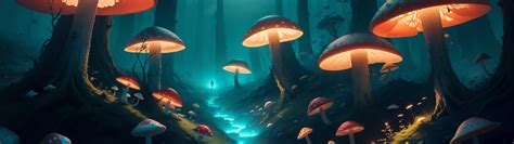 Mushroom Forest Wallpaper K Mystic Enchanted Surreal