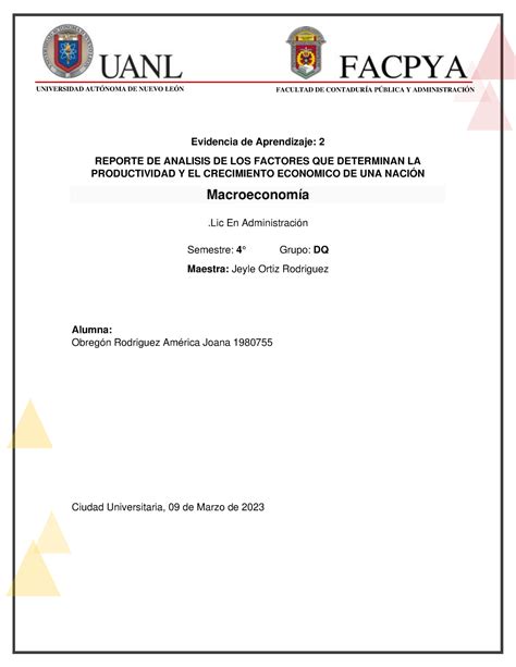 Ev2 Macroeconomía Materia macroeconomia evidencia 2 Evidencia de