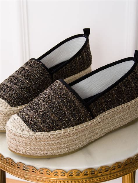 Espadryle Na Platformie Lady Laki Czarne