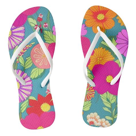 Tropical Flowers Flip Flops Zazzle In 2023 Tropical Flowers Summer