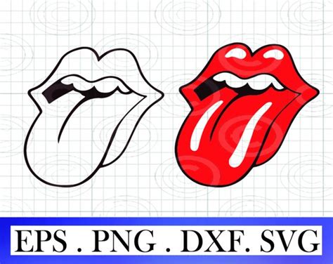 Lips Svg File Lips Tongue Logo Emblem Svg Rolling Stones Etsy