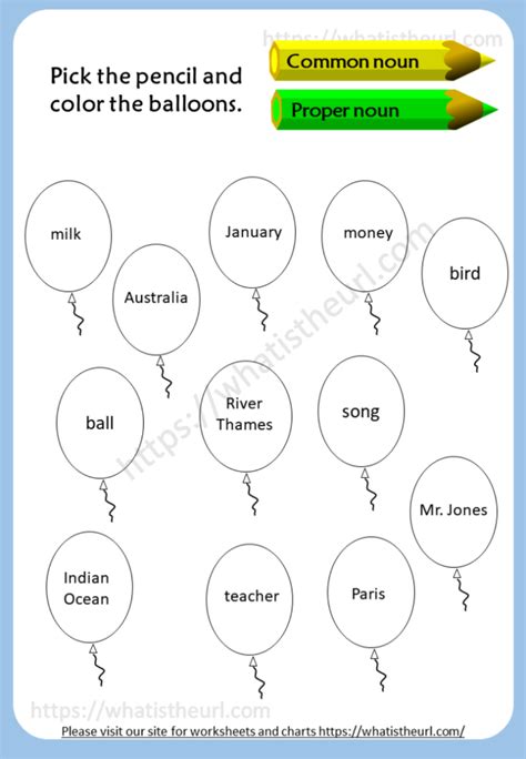 Worksheets On Common Nouns And Proper Nouns Your Home Teacher