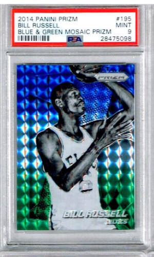 Panini Prizm Bill Russell Blue Green Mosaic Prizm Psa Ebay