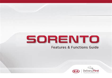 Kia Sorento Features And Functions Guide Pdf Manual Pages