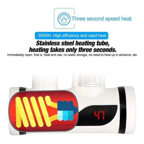 Electric Instant Hot Water Faucet With Shower Head Led Temperature Display Tankless For Kitchen