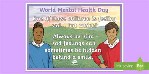 Poster World Mental Health Day Classroom Display