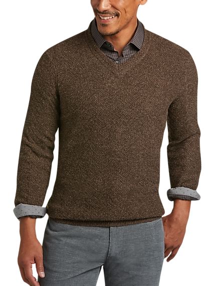 Mens Brown V Neck Sweater Mens Wearhouse