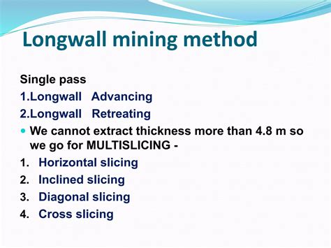 Longwall Mining Multisling Mining Horizontal Slicing Nit Rourkela