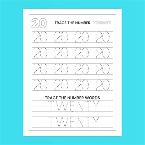 Premium Vector Numbers And Number Words Tracing Worksheet For Kids