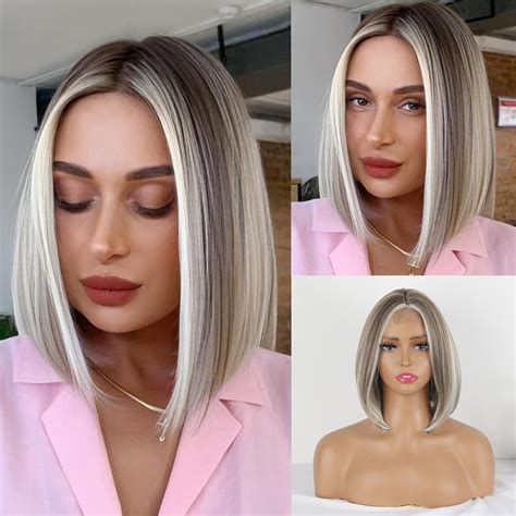 Amazon Liyouda Ombre Blonde Bob Wig Lace Front Bob Wig For White