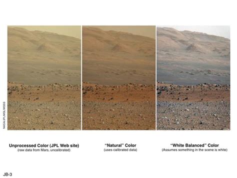 Raw Natural And White Balanced Views Of Martian Terrain Nasa