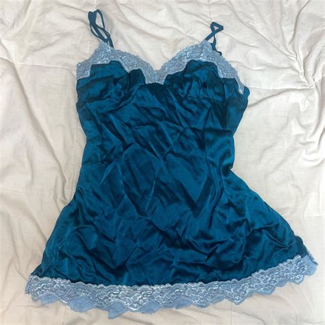 Super Cute Blue Lingerie Lace Top Size L On Tag Depop