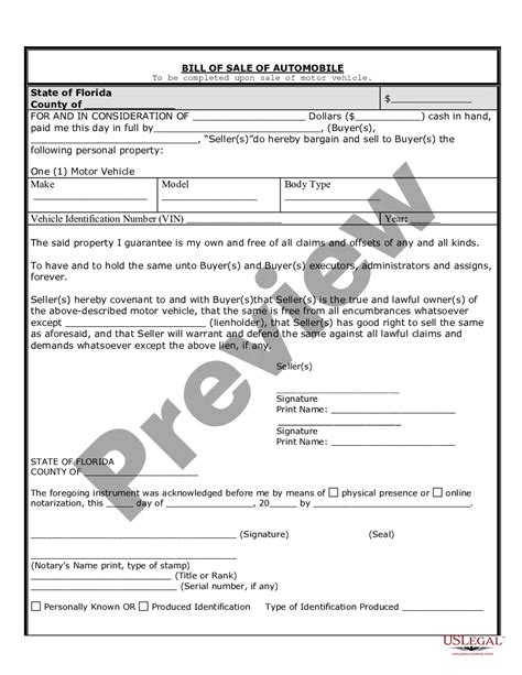 Miami Florida Odometer Statement US Legal Forms