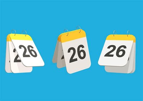 Un calendario con la fecha 26 y 26 en él Archivo PSD Premium