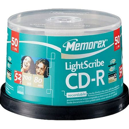 Memorex LightScribe - 50 x CD-R - 700 MB (80min) 52x - LightScribe ...