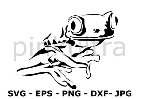 Big Eyes Tree Frog Svg Eps Dxf Png Silhouette Etsy