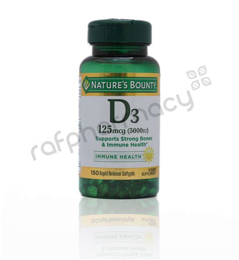 Natures Bounty Vitamin D3 125Mcg 5000Iu Rapid Release Softgel 150 S