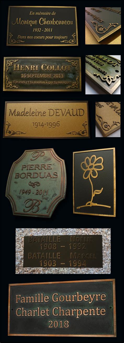 Plaques Fun Raires En Bronze Et Photo En Relief D Plaques Prestige