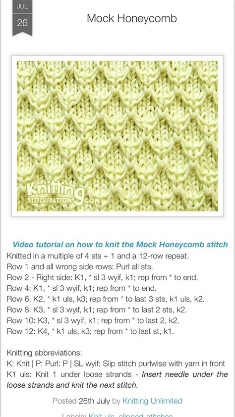 35 Designs Honeycomb Knitting Pattern SeaonaEliot