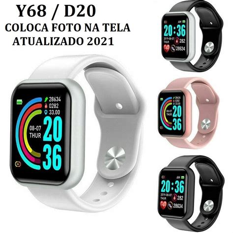 Relógio Smart Watch Y68 D20 Original Versão Pró Atualizado Foto na Tela