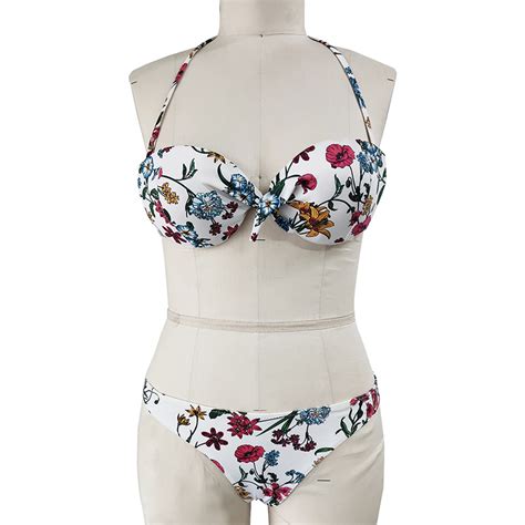 Twist Halter Bandeau Bikini Set China Bikini And Swimsuits Price