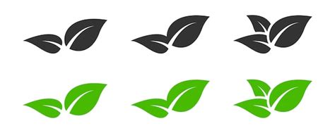 Premium Vector Green Leaf Icon Set Vector Illustration