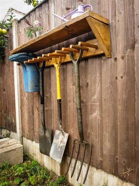 Estante De Madera Al Aire Libre Percha De Almacenamiento De Etsy