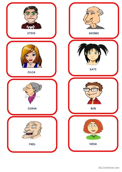 Guess Who Flashcards Vocabulary Flas English Esl Worksheets Pdf And Doc