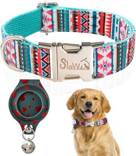 Slowton Collar De Perro Con Soporte Para Airtag Collars Ajustable Para