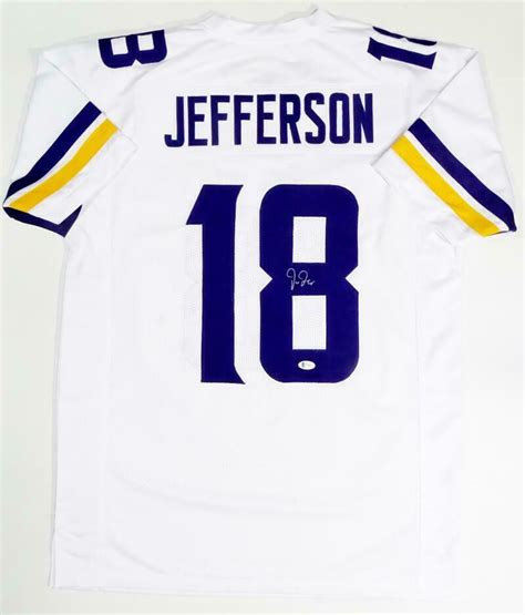 Justin Jefferson Autographed Signed White Pro Style Jersey - Beckett W ...