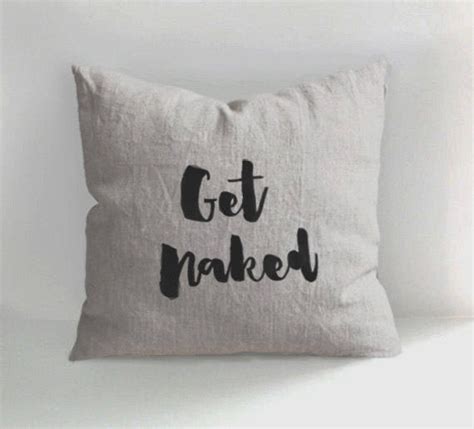 Decor Pillow Get Naked Hand Drawn Linen Pillow Cover Etsy