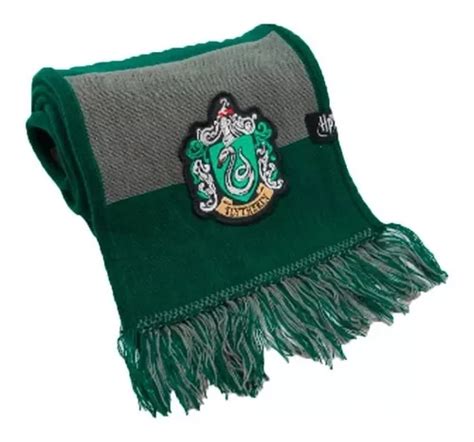 Bufanda Rayada Con Escudo Harry Potter Slytherin Original Env O Gratis