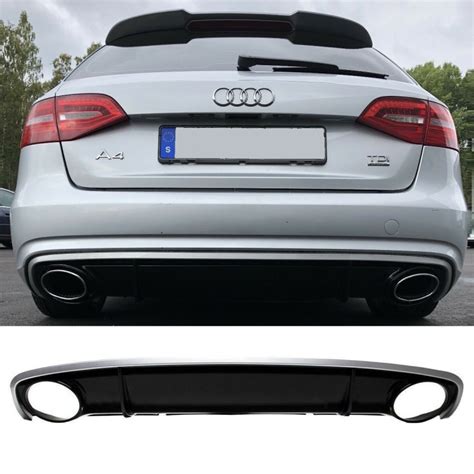 Audi A4 B8 8K Facelift Diffuser Bumper For Tail Pipes For RS4 Models