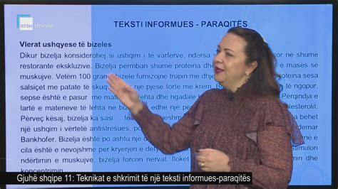 Gjuhë shqipe 11 Teknikat e shkrimit të një teksti informues paraqitës