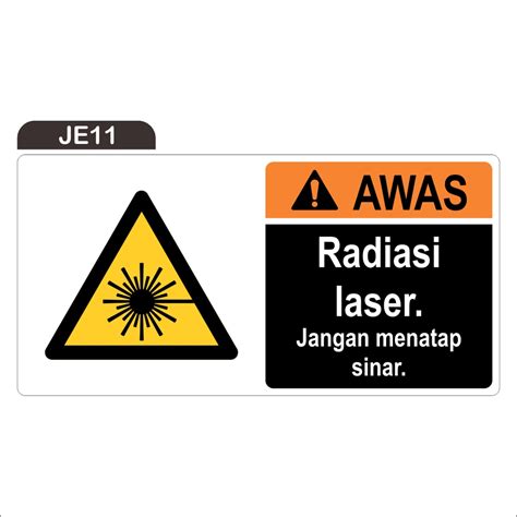 Jual RAMBU AWAS RADIASI LASER STICKER ONLY Shopee Indonesia