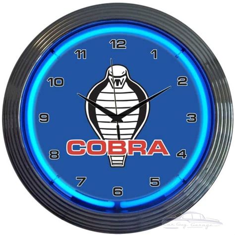 Ford Cobra Neon Clock Iconic Muscle Car Decor Diameter