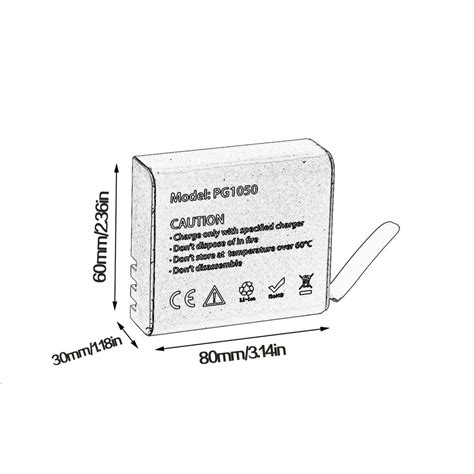 PG1050 Sport Camera Lithium Battery 900mAh For EKE... – Grandado